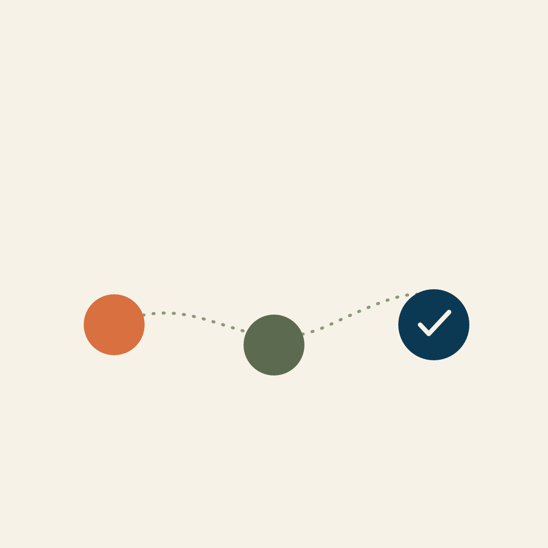 Illustration of a three-step process flow