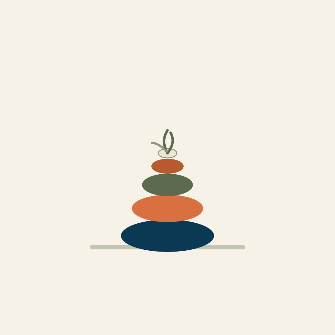 Illustration of a balanced stack of stones